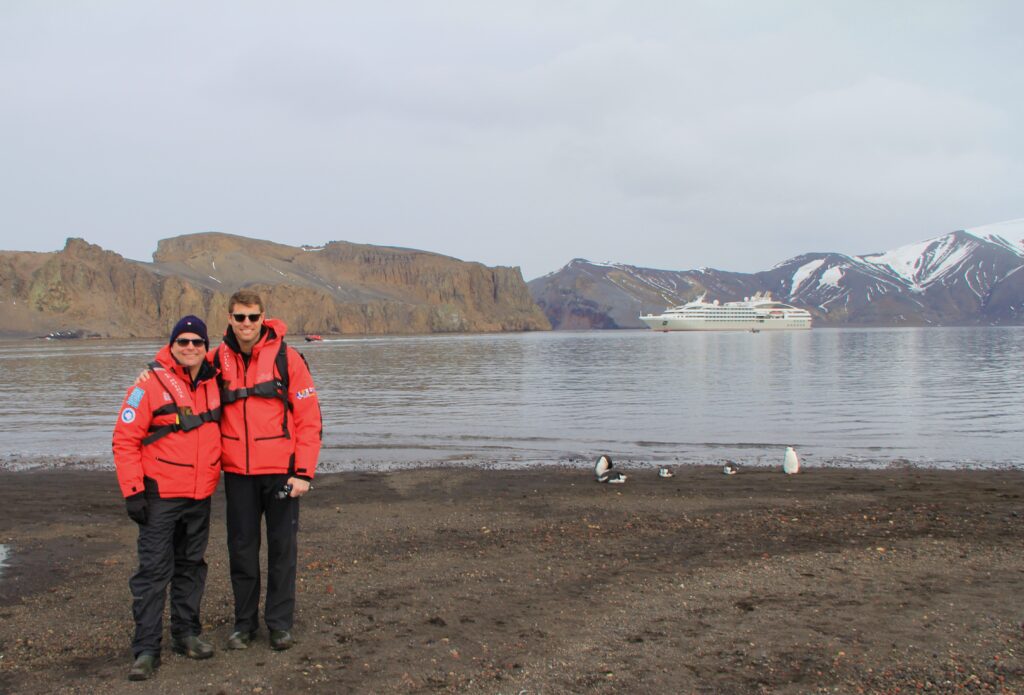 Shawn & Jon from LM Authentic Travel on their expedition cruise in Antarctica.
